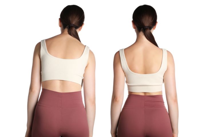 姿勢が変わってスタイルが良く見えるようになった女性