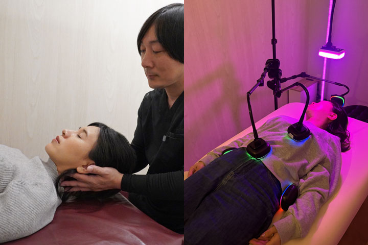 頭の整体とディメンションプロ施術風景