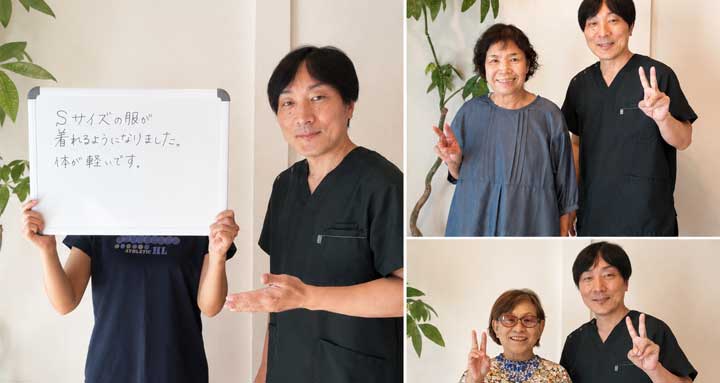お客様と笑顔で並ぶ代表 山田隆博